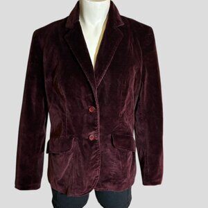 Vintage Sears Dark Plum/Burgundy/Eggplant Velvet Blazer Suit Jacket